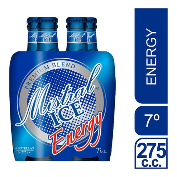 Pack 4 Cóctel Mistral Ice Energy Botella De 275cc