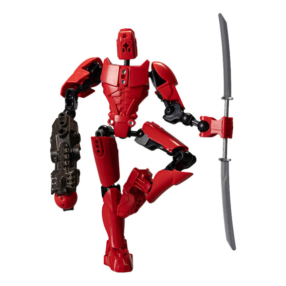 Figura De Acción De Robot Modelo Móvil Articulado Rojo