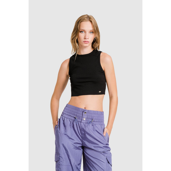 Polo Tank Crop Elhen - Negro