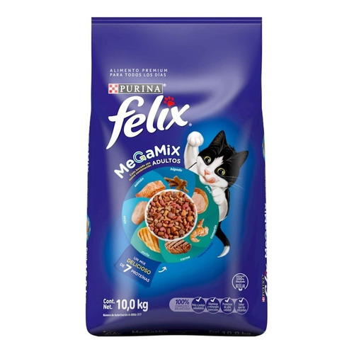 Alimento Felix Megamix para gato adulto sabor mix en bolsa de 10kg