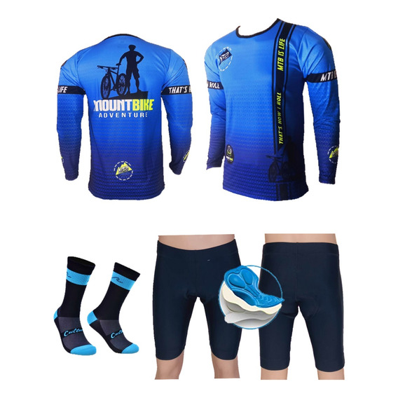 Uniforme Mtb Ciclismo Jersey+ Pantaloneta Badana Gel+ Medias