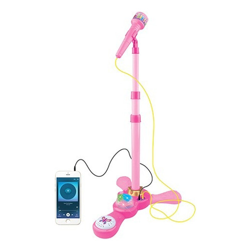 Microfono Infantil Karaoke Luces Conexion Mp3 Celular Love Rosa