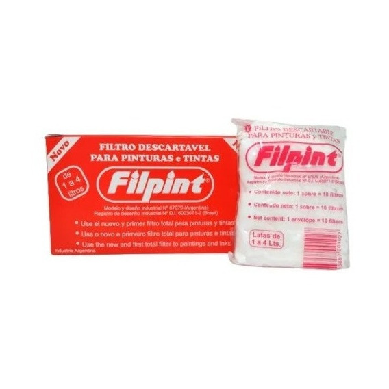 Filpint Filtro Descarta Para Pintura - Bolsa X10 Uni- Miozii