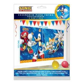 Escenario Decorativo Para Fotos De Fiesta Sonic