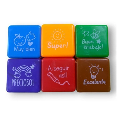 Pack De 6 Sellos - Sellitos Para Maestras - Surtidos Color Del Exterior Español