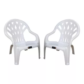 Sillón Reposera Plástico Mónaco Verano X2 - Colombraro Color Blanco