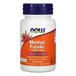 Methyl Folate Now Foods Metilfolato Ácido Fólico Complexo B Sabor Sem Sabor