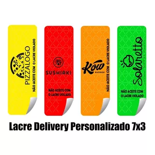 2000 Lacre Delivery Personalizado 7x3 Cm Ifood Lanche Pizza