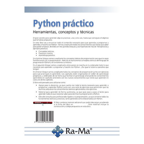 Libro Python Práctico  Herramientas, Conceptos Y Técnicas