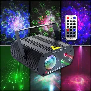 Proyector Luces Led Laser Audioritmo Dibujos Efectos Control