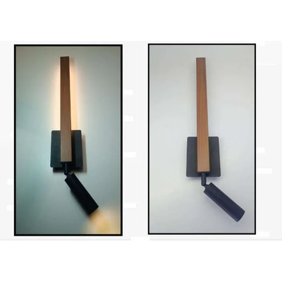 Aplique Led  Pared Duo Simil Madera Direccional 40cm Pr  Madera