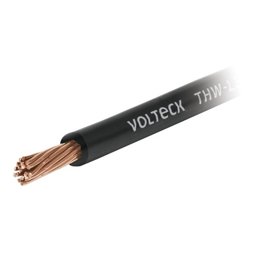 Carrete Con 20m De Cable Thhw-ls 12 Awg Negro Volteck 40145