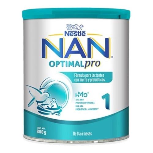 Leche de fórmula en polvo sin TACC Nestlé Nan Optimal Pro 1 en lata de 1 de 800g - 0  a 6 meses