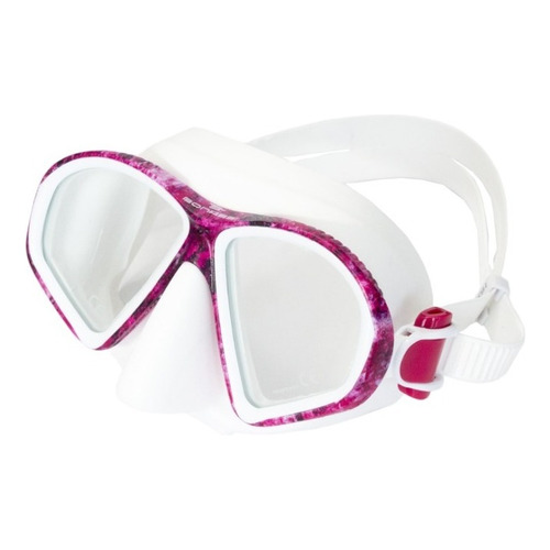 Visor Mascara Bonassi Athena Camu Apnea, Buceo O Pesca Color Blaco/Rosa