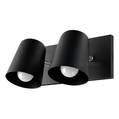 Aplique 2 Luces Baby Movil Negro Apto Led E27 Deco Vig