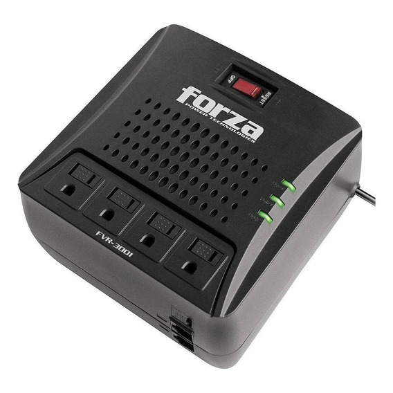 Estabilizador Forza Fvr-3002 4 Tomas/3000va/1500w 220v Color Negro