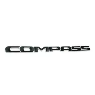 Emblema Nome Compass Cromado Preto 2016/... Jeep Lateral 