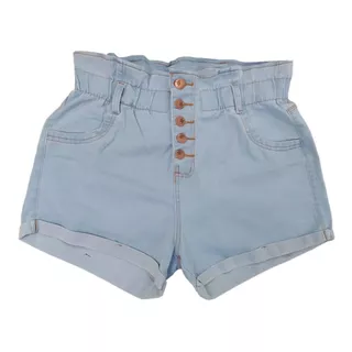 Short Jeans Plus Size Feminino Cintura Alta Elástico E Lycra