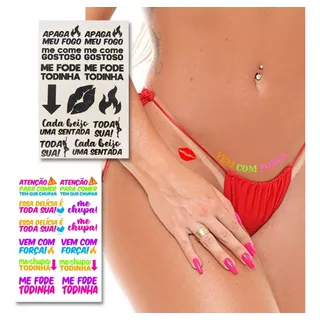 25 Tatuagem Intima Depilação Sensual Neon Brilhante Picante Cor Colorido Erotica