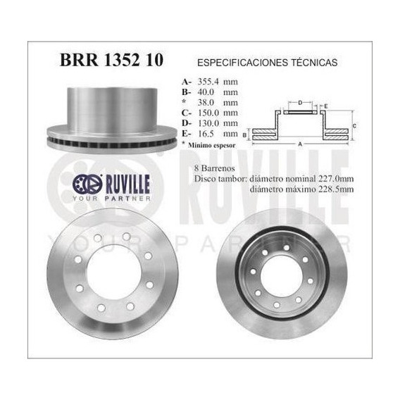 Rotor Freno De Disco Chevrolet Silverado 3500 11-13, 15-18