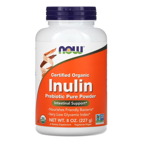 Inulina orgánica, 227 g, polvo prebiótico puro de Now Foods, sabor sin sabor