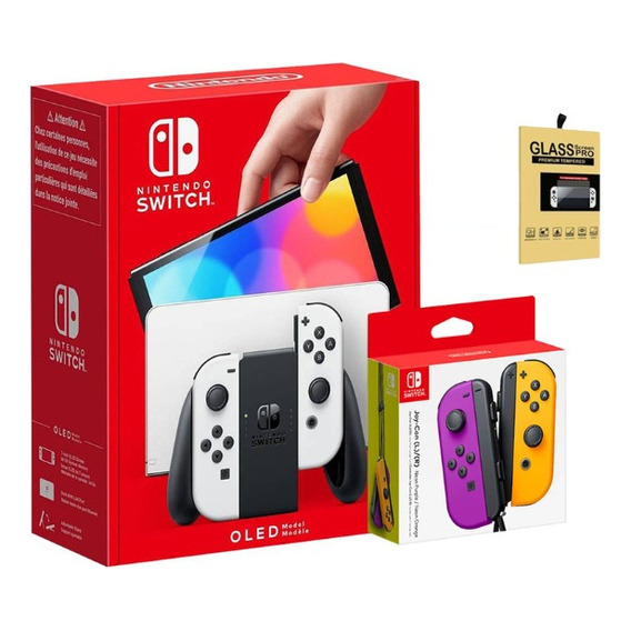 Consola Nintendo Switch Oled Blanco -joycon - Mica De Regalo