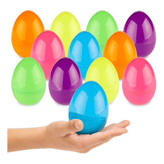 12 Huevos De Pascua Semana Vacios Plastico Capsulas Grande