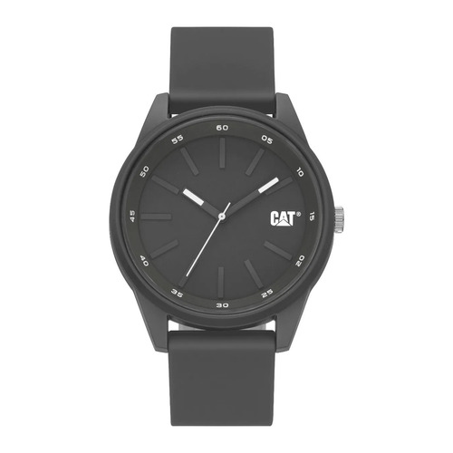 Reloj pulsera CAT Insignia con correa de silicona color gris