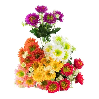 Flores Artificiales Ramo De Crisantemos Varios Colores 30cm
