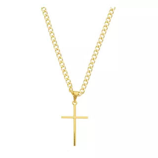 Correntinha Grossa 3mm + Pingente Cruz Crucifixo Blackfriday