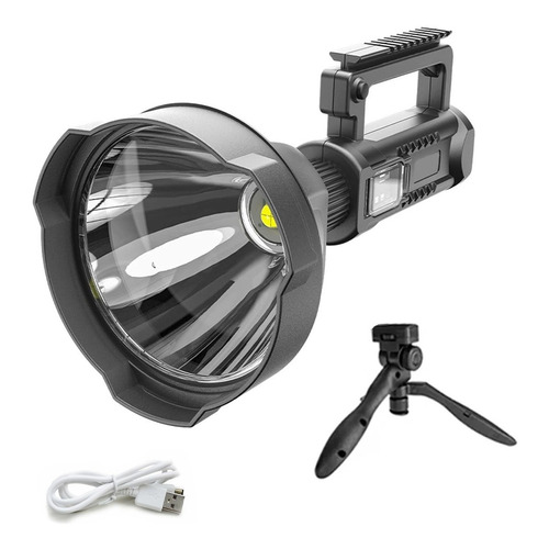 Reflector Busca Huella Led Recargable Usb Carga En Auto Potente Color de la linterna Negro Color de la luz Blanca