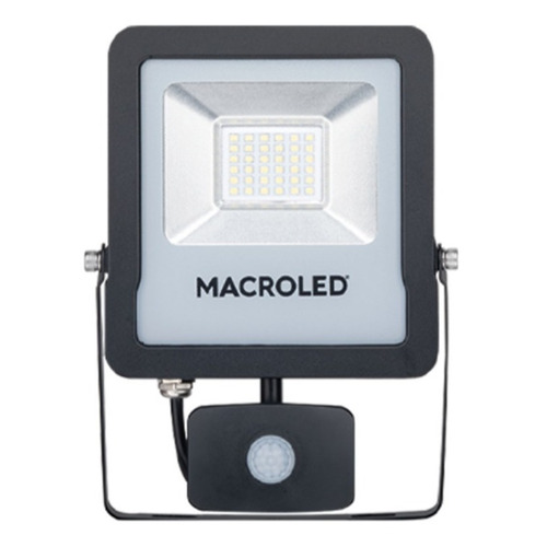 Macroled Reflector Led 30w Sensor Movimiento Frío 6500k Color de la carcasa Negro Color de la luz Blanco frío 220V