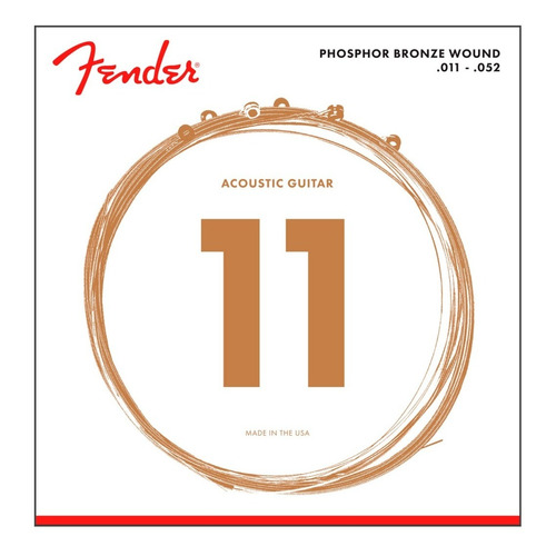 Cuerdas Fender Guitarra Acustica Phosphor Bronze .11-.52