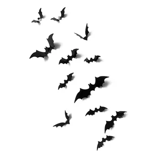 12 Morcego Adesivo Decoração Halloween Terror 