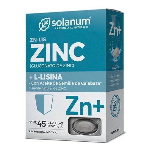 Solanum Zinc + L-lisina Aceite Semilla De Calabaza 45cap Sfn Sabor Sin sabor