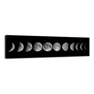 Cuadro Moderno  Canvas Fases De La Luna 50x155cm