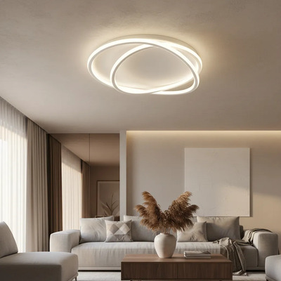 Plafon Techo Led Moderno 62w 50cm Rim Blanco Blanco