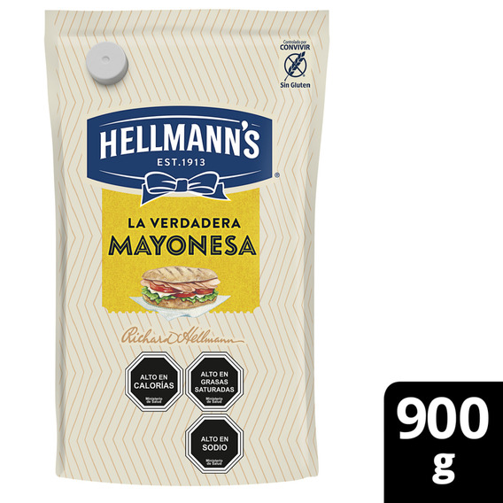 Hellmann's Mayonesa Regular Doypack 900gr