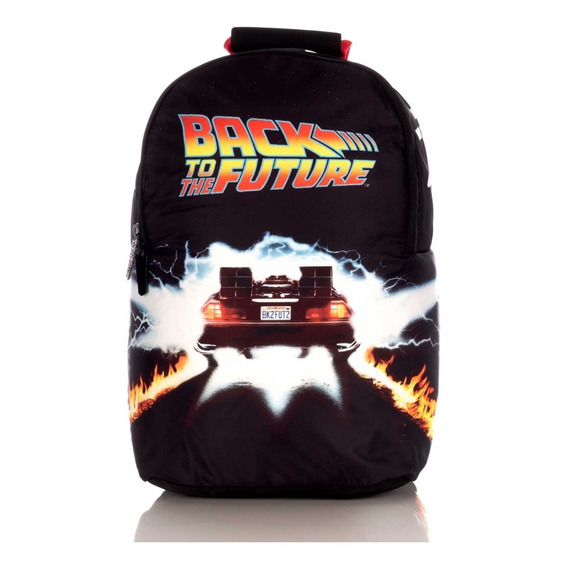 Mochila Back To The Future Original Backpack Nueva Color Negro Diseño de la tela Nylon (Hot Transfer)