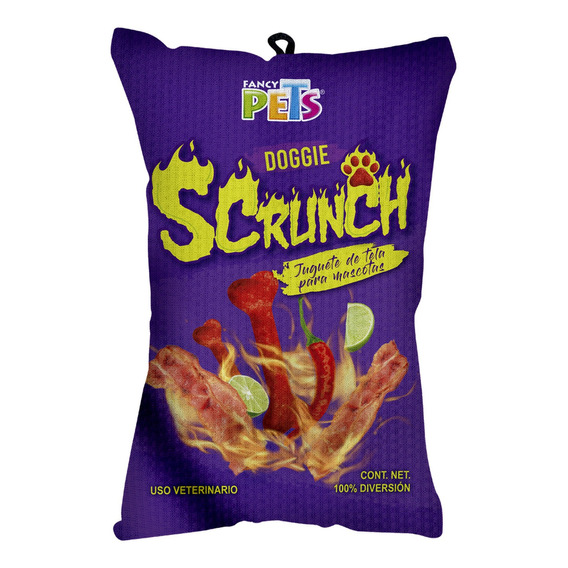 Juguete De Tela Doggie Scrunch Fuego Para Mascotas