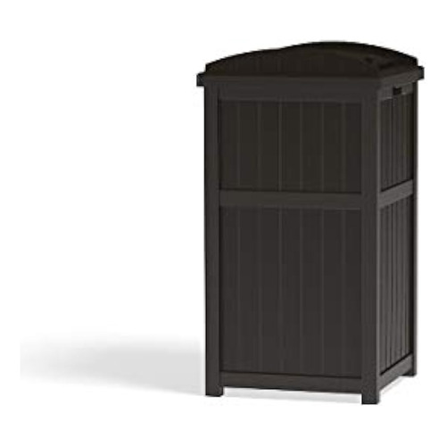 Suncast 33 Gallon Brown Outdoor Trash Can