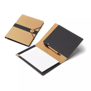 Cuaderno Anotador Carpeta Eco Block De Hojas Con Boligrafo