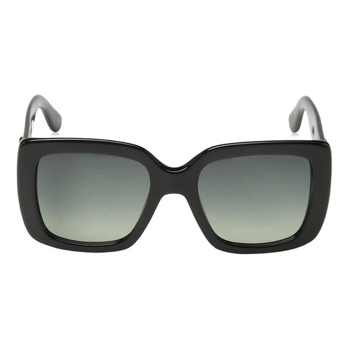 Anteojos de sol Gucci GG0141S con marco de plástico color negro, lente gris de nailon degradada, varilla negra de plástico