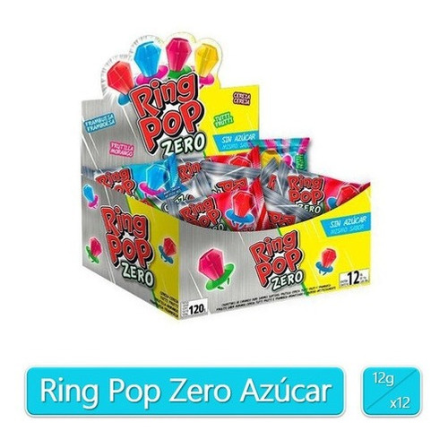 Caramelo Ring Pop Zero Display X 12 Un,