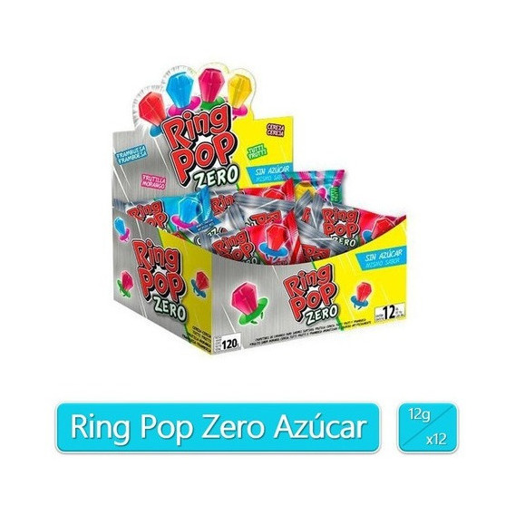Caramelo Ring Pop Zero Display X 12 Un,