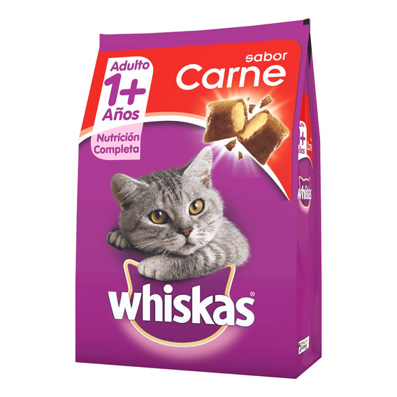 Alimento Whiskas 1+ para gato adulto sabor carne en bolsa de 10.1 kg