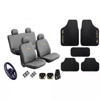 Kit Proteção Capa Couro Tapete Pedaleira Chevrolet