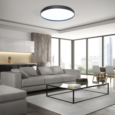 Plafon Led York Negro Control Remoto 45w Diseño Moderno Lk