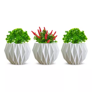 Vasos Origamis + Plantas Artificiais Decoração Sala Cozinha