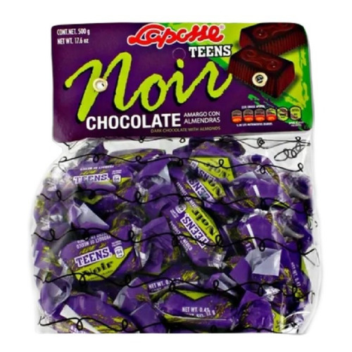 Teens Noir Chocolate Amargo Con Almendras Laposse--500grs